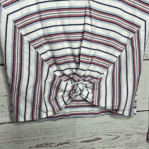 Hollister Long Sleeve Striped Ruched Front Shirt Blouse Sz Small! - Picture 2 of 6
